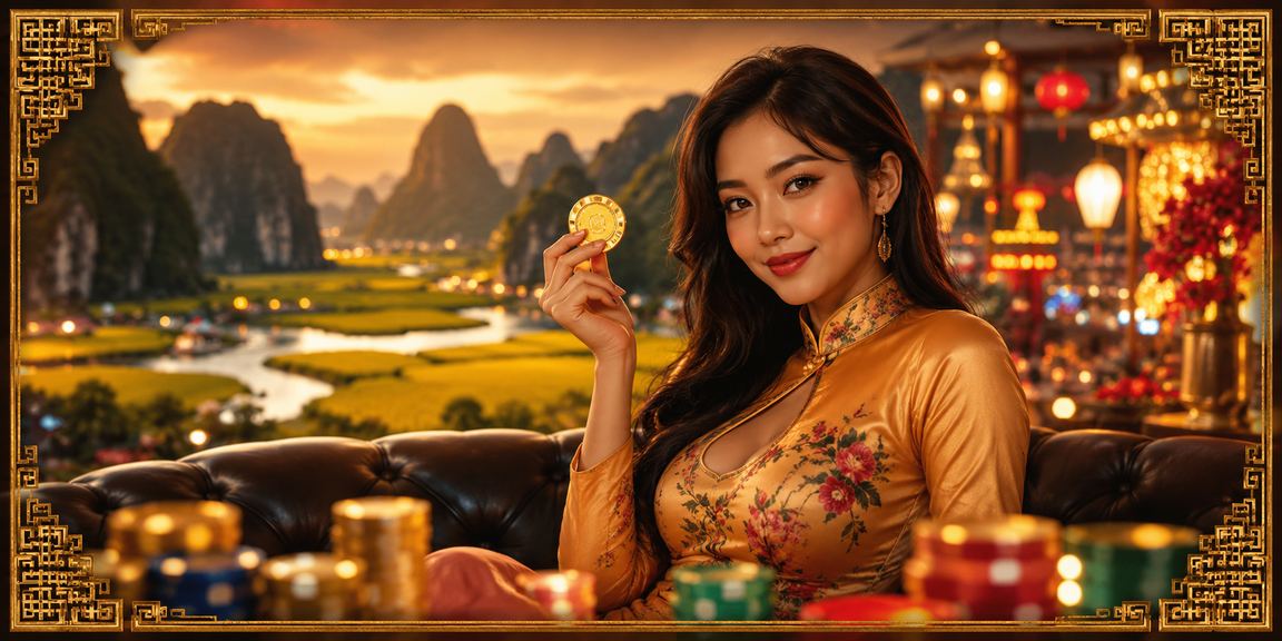 Người dùng tại chợ đêm Ninh Bình nạp tiền và chơi slot game trên điện thoại buổi tối